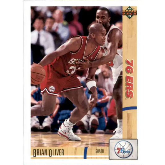1991-92 Upper Deck #119 Brian Oliver NM-MT Philadelphia 76ers Basketball Card - Basketball Card Single