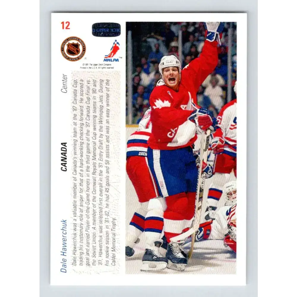 1991-92 Upper Deck #12 Dale Hawerchuk NM-MT Hockey Card - Hockey Card Single