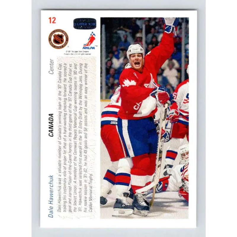 1991-92 Upper Deck #12 Dale Hawerchuk NM-MT Hockey Card - Hockey Card Single