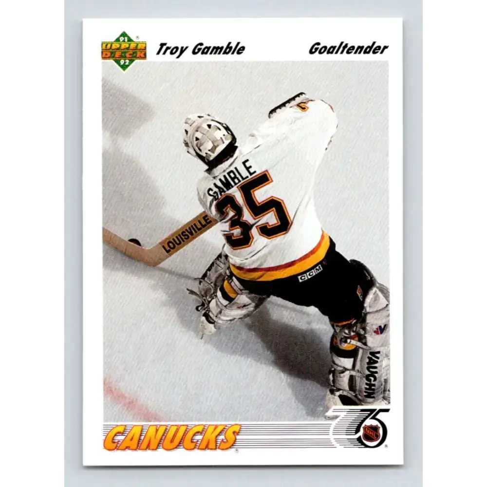 1991-92 Upper Deck #120 Troy Gamble NM-MT Vancouver Canucks Hockey Card - Hockey Card Single