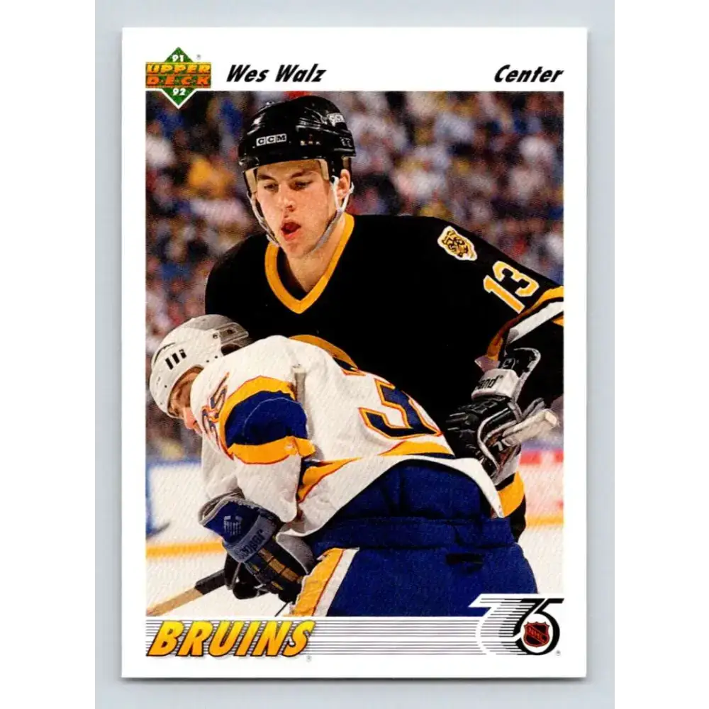 1991-92 Upper Deck #123 Wes Walz NM-MT Boston Bruins Hockey Card - Hockey Card Single