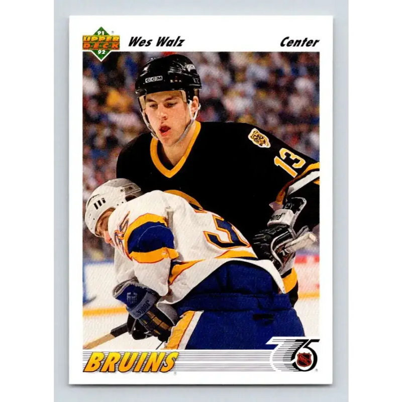 1991-92 Upper Deck #123 Wes Walz NM-MT Boston Bruins Hockey Card - Hockey Card Single