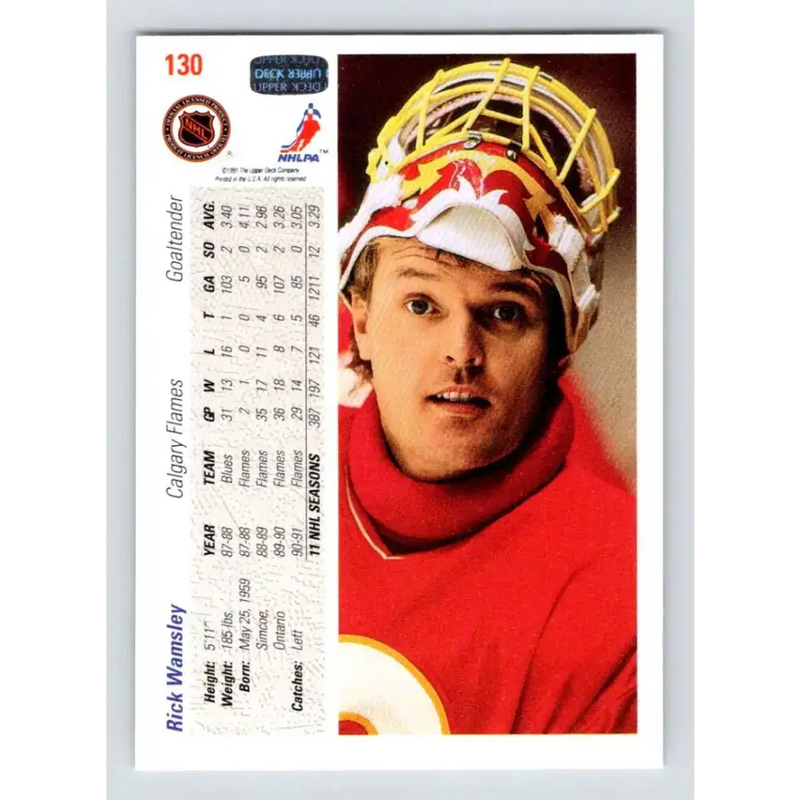 1991-92 Upper Deck #130 Rick Wamsley NM-MT Hockey Card - Hockey Card Single