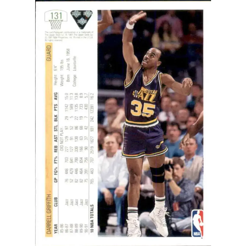 1991-92 Upper Deck #131 Darrell Griffith NM-MT Utah Jazz Basketball Card - Basketball Card Single