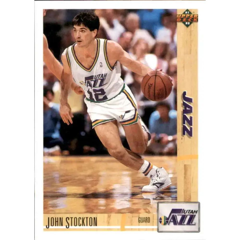 1991-92 Upper Deck #136 John Stockton NM-MT Utah Jazz Basketball Card - Basketball Card Single