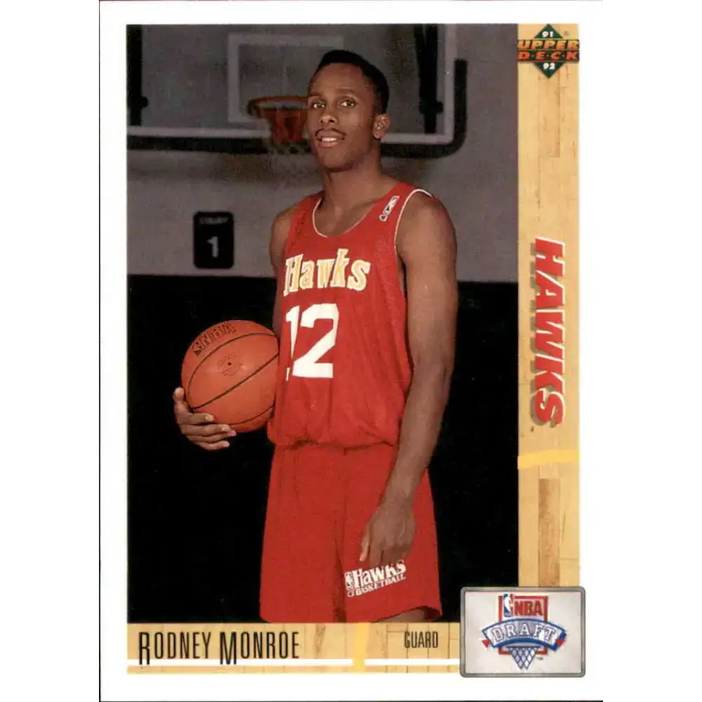 1991-92 Upper Deck #14 Rodney Monroe NM-MT RC Rookie Atlanta Hawks Basketball Card - Basketball Card Single