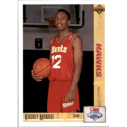 1991-92 Upper Deck #14 Rodney Monroe NM-MT RC Rookie Atlanta Hawks Basketball Card - Basketball Card Single
