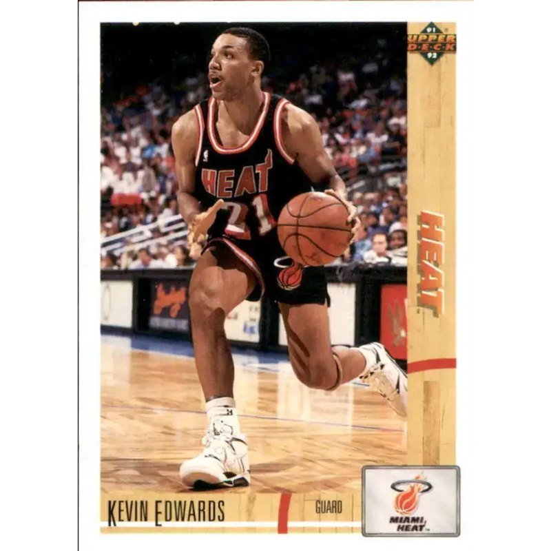 1991-92 Upper Deck #141 Kevin Edwards NM-MT Miami Heat Basketball Card - Basketball Card Single