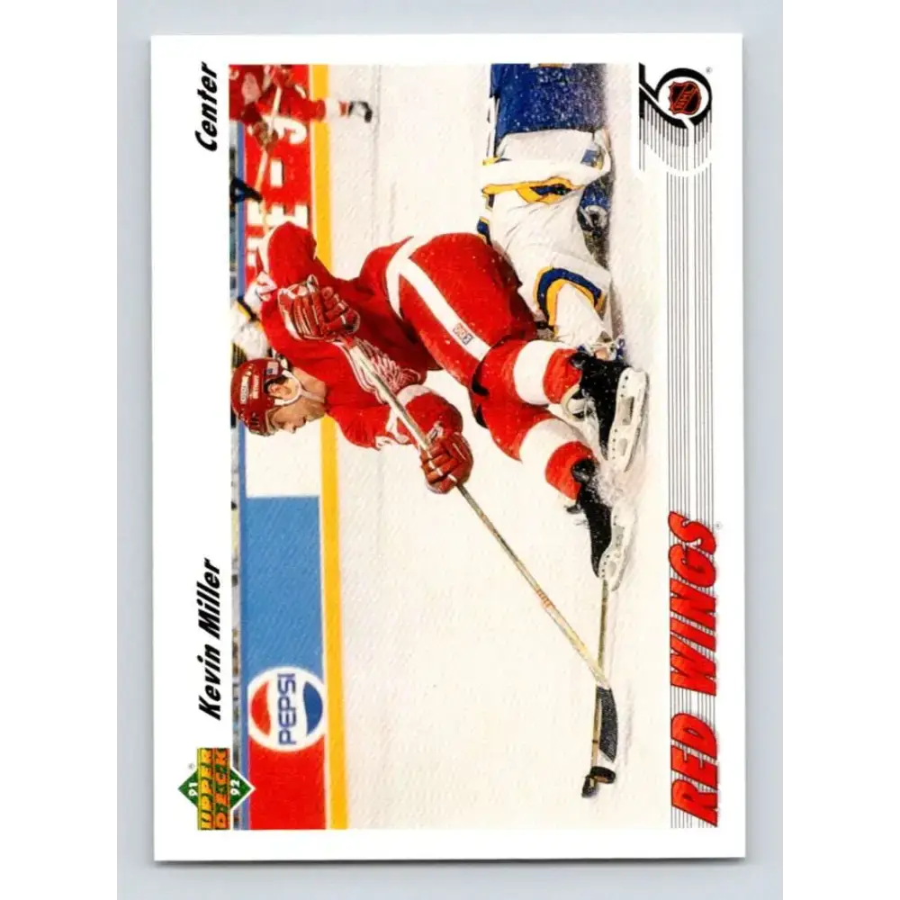 1991-92 Upper Deck #142 Kevin Miller NM-MT Detroit Red Wings Hockey Card - Hockey Card Single