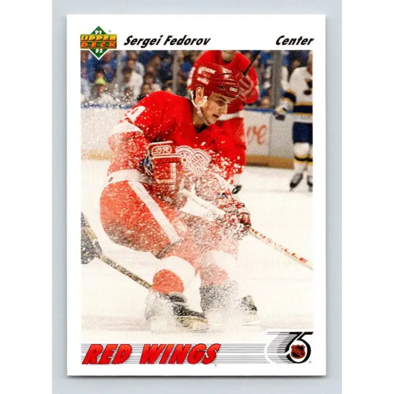 1991-92 Upper Deck #144 Sergei Fedorov NM-MT Detroit Red Wings Hockey Card - Hockey Card Single