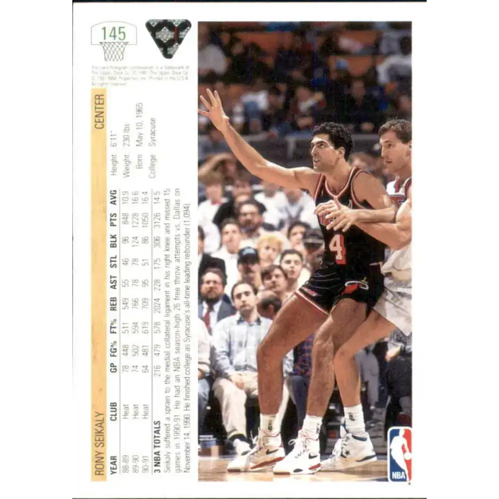 1991-92 Upper Deck #145 Rony Seikaly NM-MT Miami Heat Basketball Card - Basketball Card Single