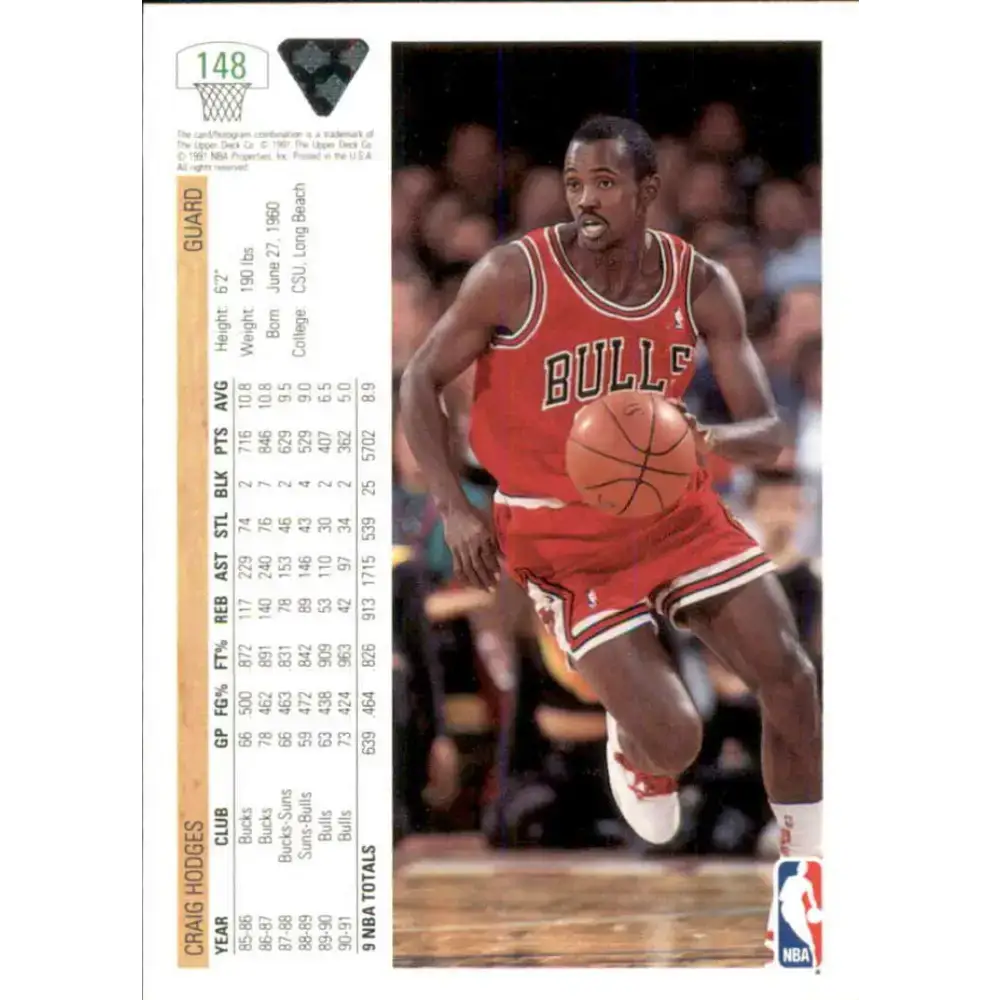 1991-92 Upper Deck #148 Craig Hodges NM-MT Chicago Bulls Basketball Card - Basketball Card Single