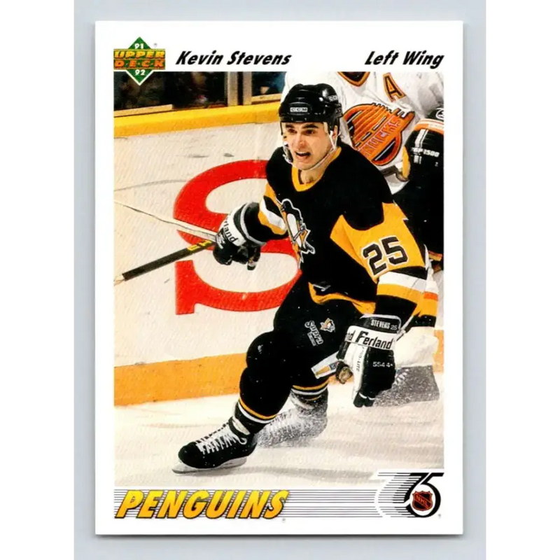 1991-92 Upper Deck #154 Kevin Stevens NM-MT Pittsburgh Penguins Hockey Card - Hockey Card Single
