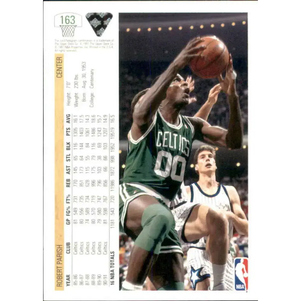 1991-92 Upper Deck #163 Robert Parish NM-MT Boston Celtics Basketball Card - Basketball Card Single