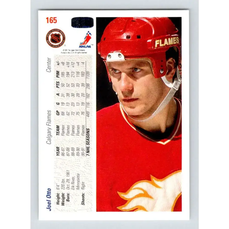 1991-92 Upper Deck #165 Joel Otto NM-MT Calgary Flames Hockey Card - Hockey Card Single