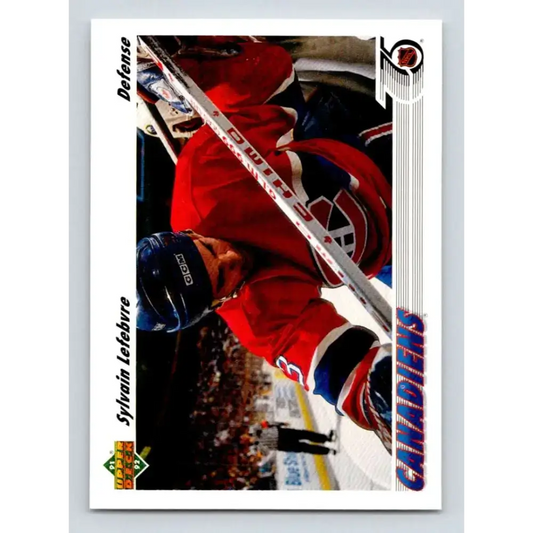 1991-92 Upper Deck #171 Sylvain Lefebvre NM-MT Montreal Canadiens Hockey Card - Hockey Card Single