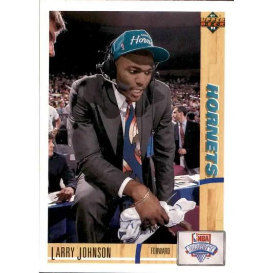 1991-92 Upper Deck #2 Larry Johnson NM-MT RC Rookie Charlotte Hornets Basketball Card - Basketball Card Single