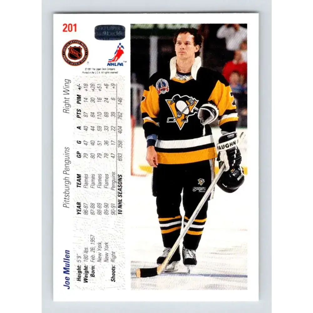 1991-92 Upper Deck #201 Joe Mullen NM-MT Hockey Card - Hockey Card Single
