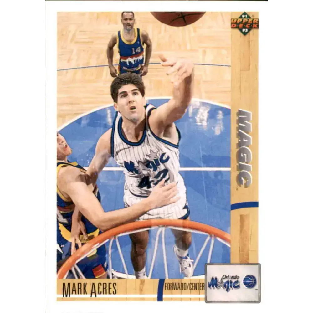 1991-92 Upper Deck #201 Mark Acres NM-MT Orlando Magic Basketball Card - Basketball Card Single