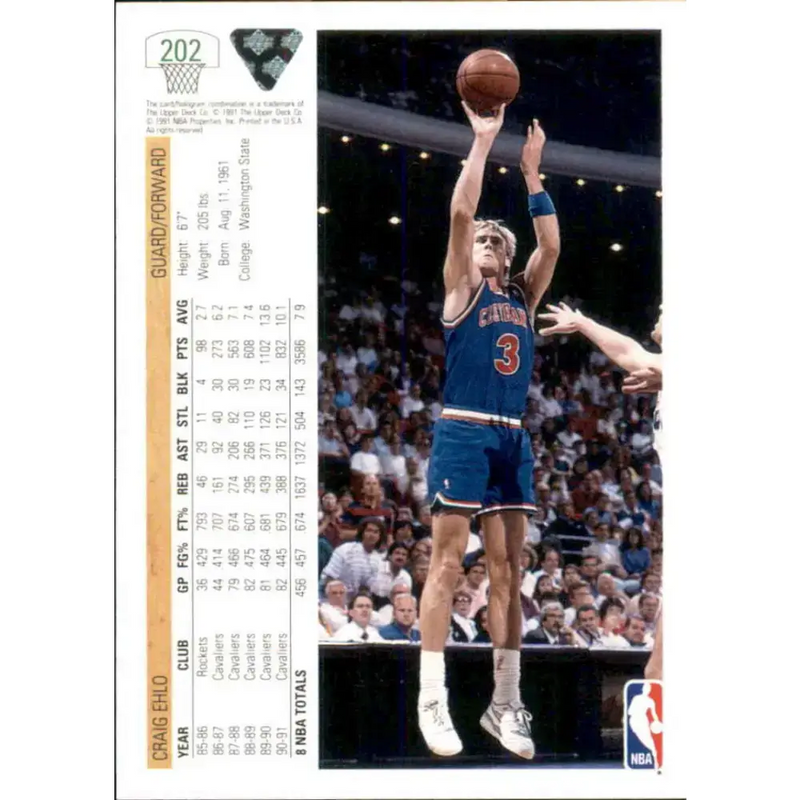 1991-92 Upper Deck #202 Craig Ehlo NM-MT Cleveland Cavaliers Basketball Card - Basketball Card Single