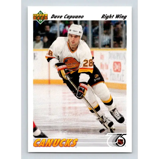1991-92 Upper Deck #202 Dave Capuano NM-MT Vancouver Canucks Hockey Card - Hockey Card Single