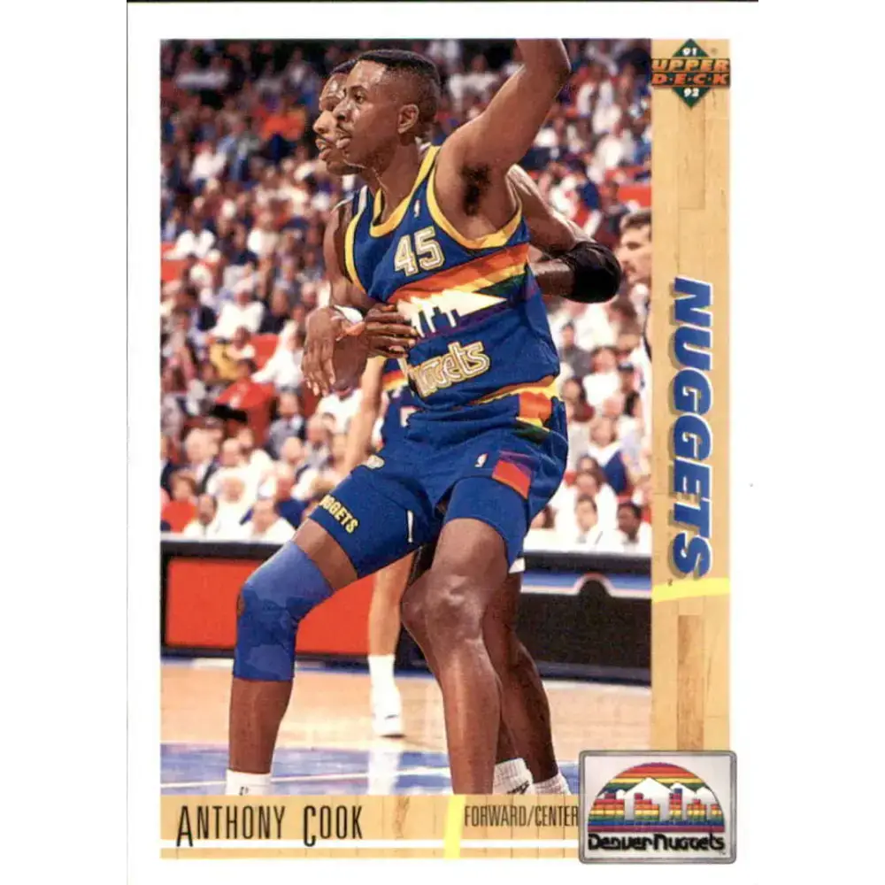 1991-92 Upper Deck #203 Anthony Cook NM-MT Denver Nuggets Basketball Card - Basketball Card Single