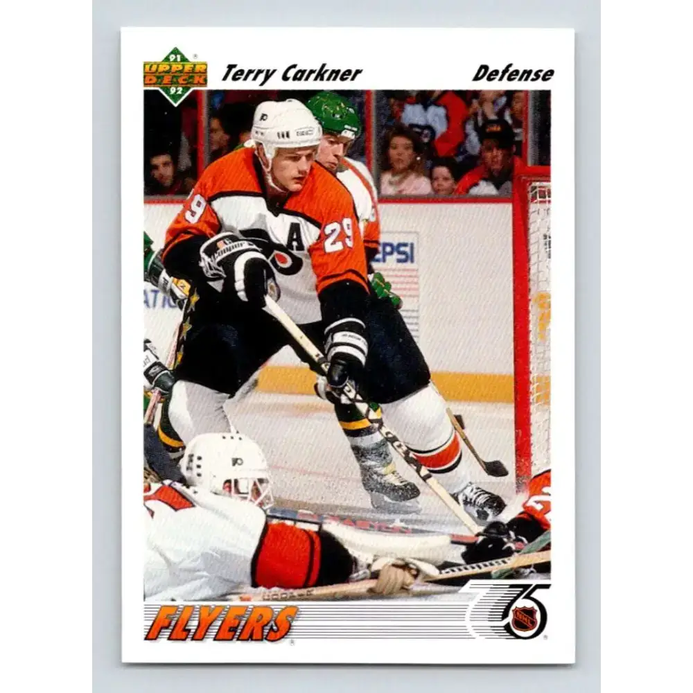 1991-92 Upper Deck #204 Terry Carkner NM-MT Philadelphia Flyers Hockey Card - Hockey Card Single