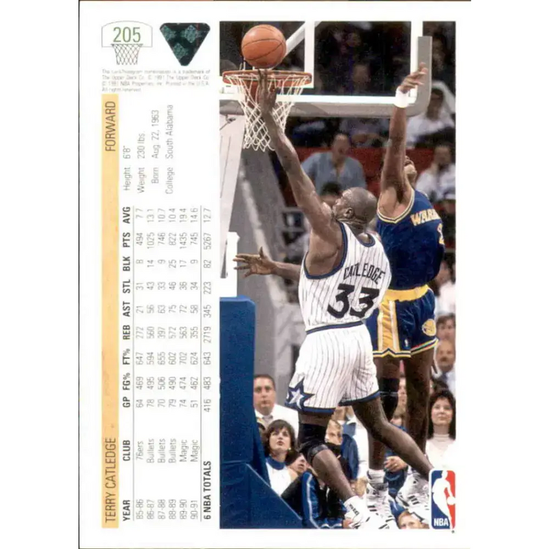 1991-92 Upper Deck #205 Terry Catledge NM-MT Orlando Magic Basketball Card - Basketball Card Single