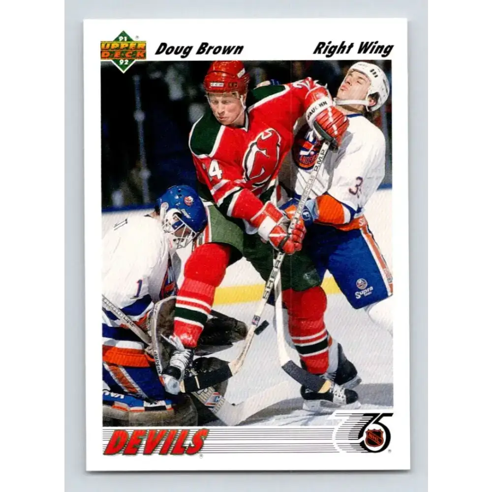 1991-92 Upper Deck #214 Doug Brown NM-MT New Jersey Devils Hockey Card - Hockey Card Single