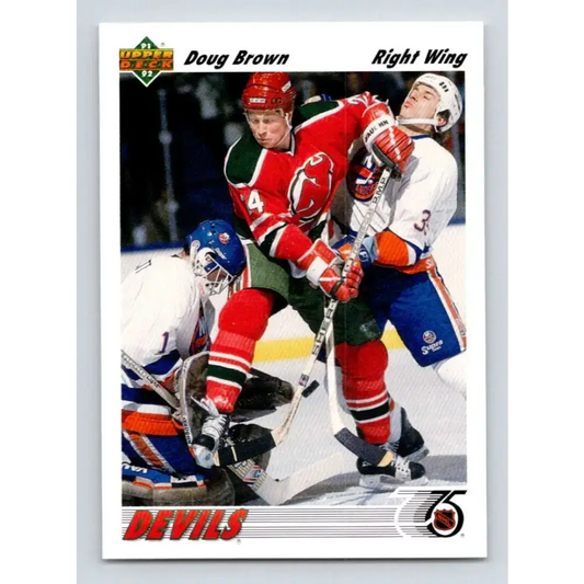 1991-92 Upper Deck #214 Doug Brown NM-MT New Jersey Devils Hockey Card - Hockey Card Single