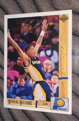 Micheal Williams basketball card from 1991-92 Upper Deck featuring signed auto JSA