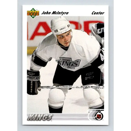 1991-92 Upper Deck #218 John McIntyre NM-MT Los Angeles Kings Hockey Card - Hockey Card Single