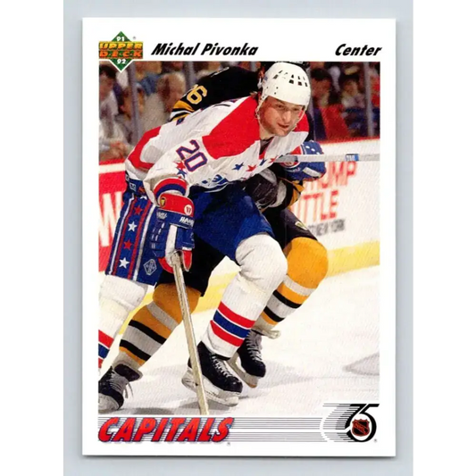1991-92 Upper Deck #229 Michal Pivonka NM-MT Washington Capitals Hockey Card - Hockey Card Single