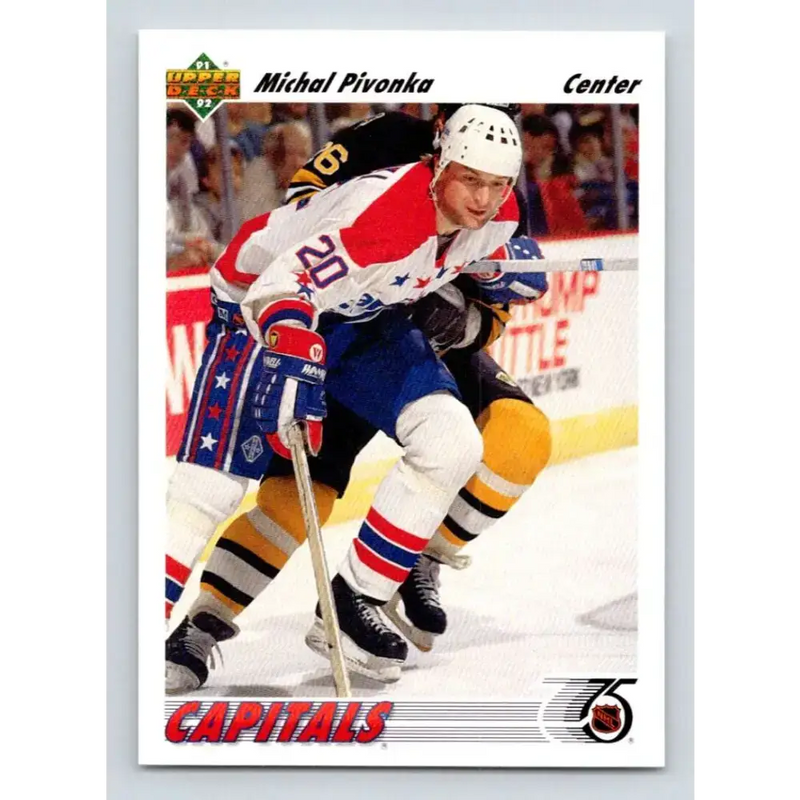 1991-92 Upper Deck #229 Michal Pivonka NM-MT Washington Capitals Hockey Card - Hockey Card Single