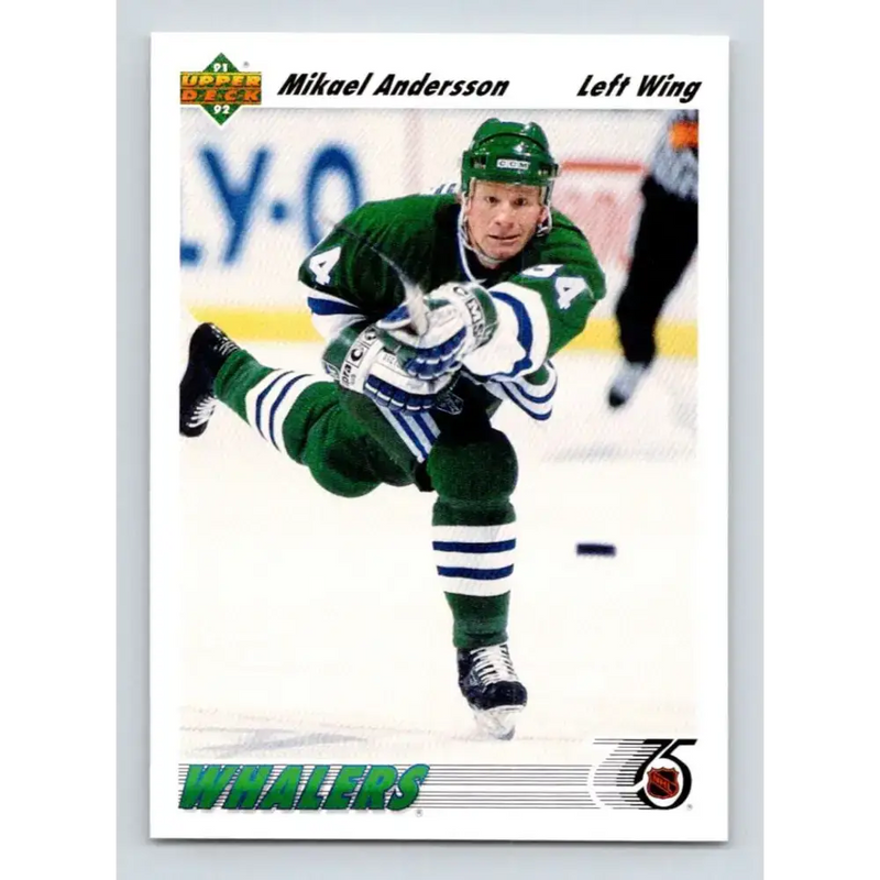 1991-92 Upper Deck #238 Mikael Andersson NM-MT Hartford Whalers Hockey Card - Hockey Card Single