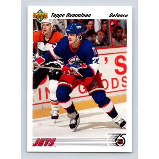 1991-92 Upper Deck #240 Teppo Numminen NM-MT Winnipeg Jets Hockey Card - Hockey Card Single