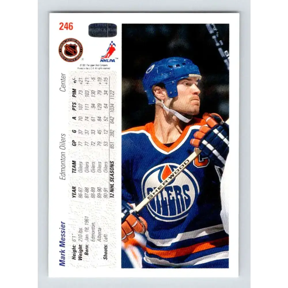 1991-92 Upper Deck #246 Mark Messier NM-MT Hockey Card - Hockey Card Single