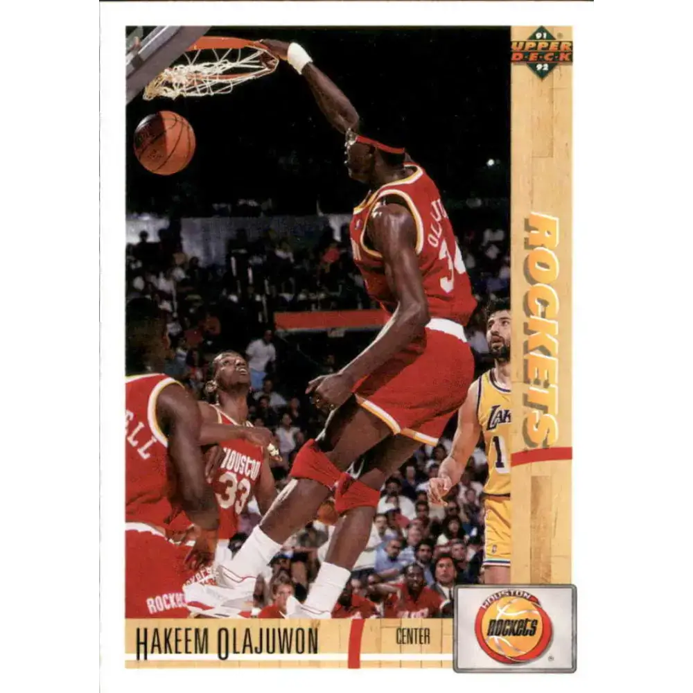 1991-92 Upper Deck #254 Hakeem Olajuwon NM-MT Houston Rockets Basketball Card - Basketball Card Single
