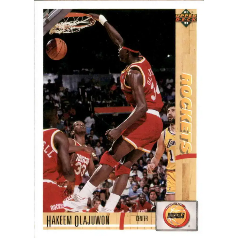 1991-92 Upper Deck #254 Hakeem Olajuwon NM-MT Houston Rockets Basketball Card - Basketball Card Single