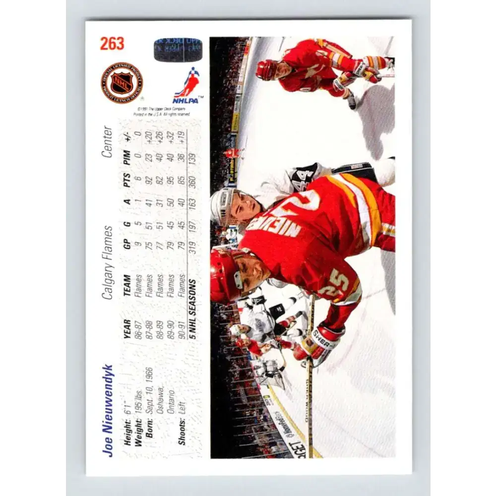 1991-92 Upper Deck #263 Joe Nieuwendyk NM-MT Calgary Flames Hockey Card - Hockey Card Single