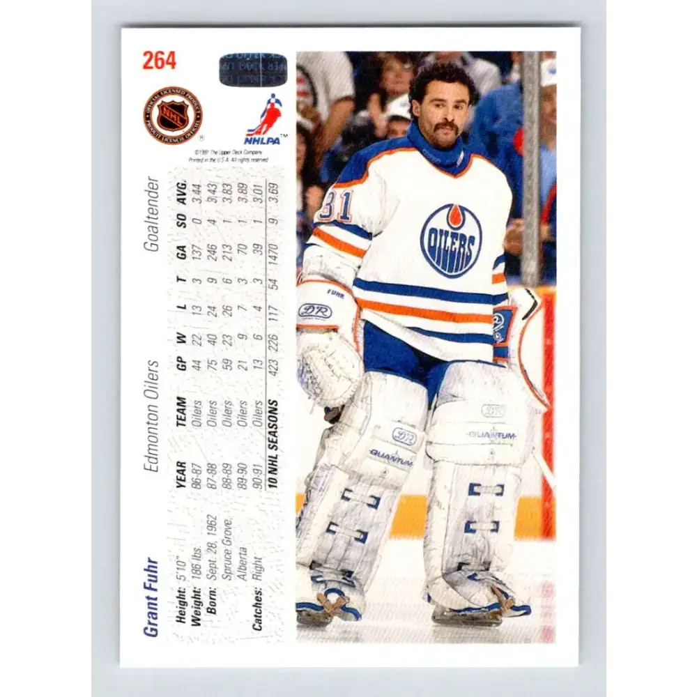 1991-92 Upper Deck #264 Grant Fuhr NM-MT Hockey Card - Hockey Card Single