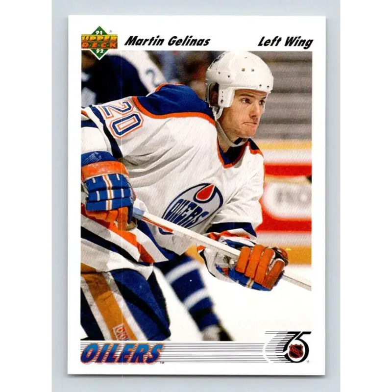 1991-92 Upper Deck #266 Martin Gelinas NM-MT Edmonton Oilers Hockey Card - Hockey Card Single
