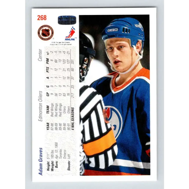 1991-92 Upper Deck #268 Adam Graves NM-MT Hockey Card - Hockey Card Single