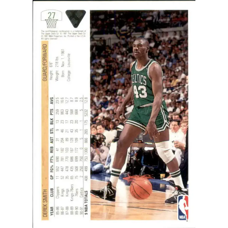 1991-92 Upper Deck #27 Derek Smith NM-MT Boston Celtics Basketball Card - Basketball Card Single