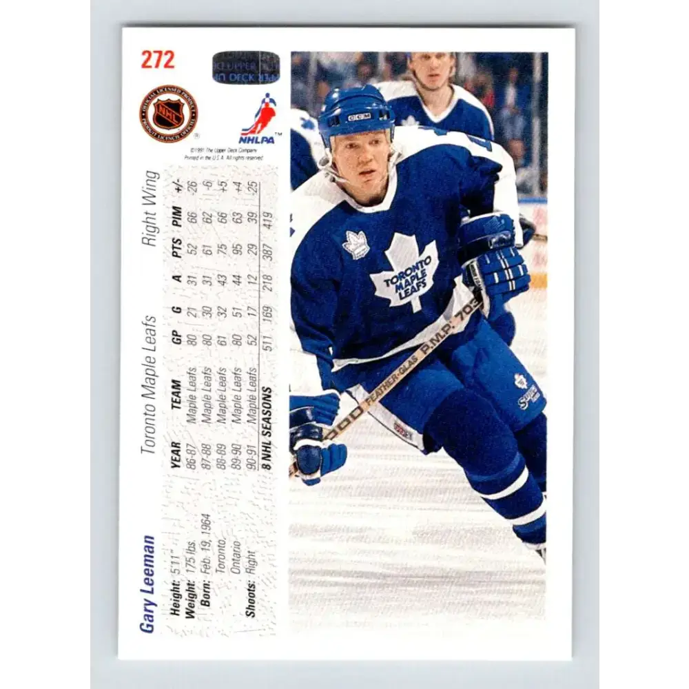 1991-92 Upper Deck #272 Gary Leeman NM-MT Hockey Card - Hockey Card Single
