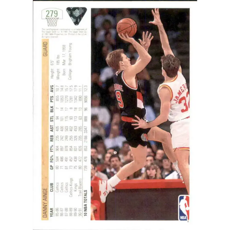 1991-92 Upper Deck #279 Danny Ainge NM-MT Portland Trail Blazers Basketball Card - Basketball Card Single