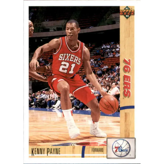 1991-92 Upper Deck #28 Kenny Payne NM-MT Philadelphia 76ers Basketball Card - Basketball Card Single