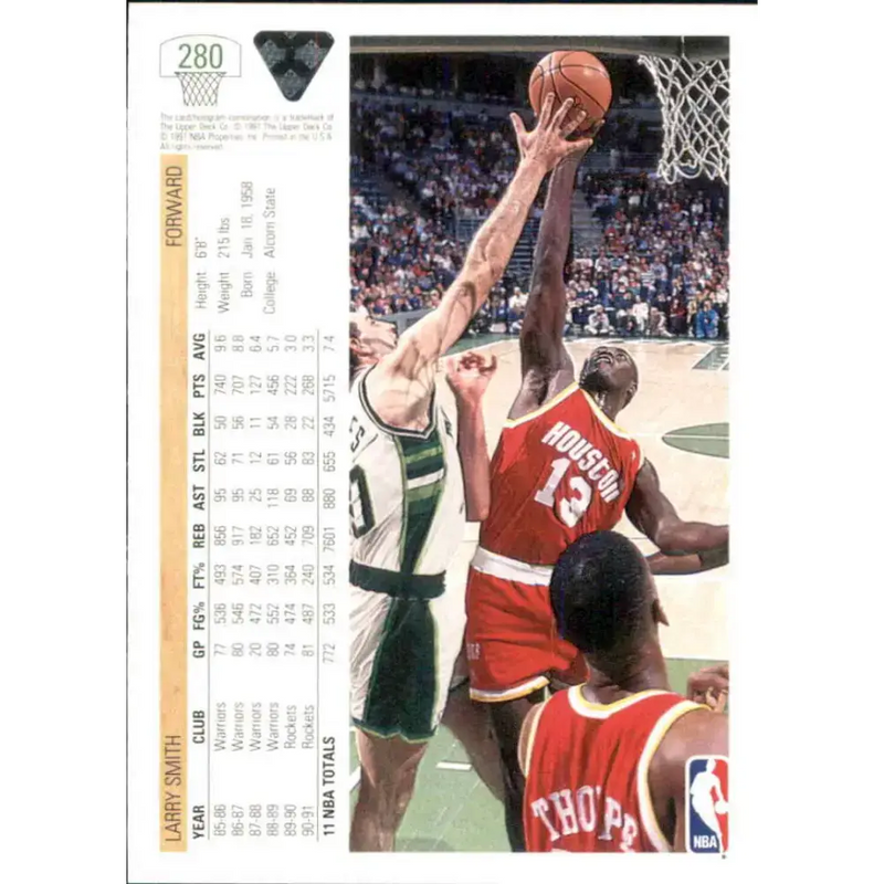 1991-92 Upper Deck #280 Larry Smith NM-MT Houston Rockets Basketball Card - Basketball Card Single
