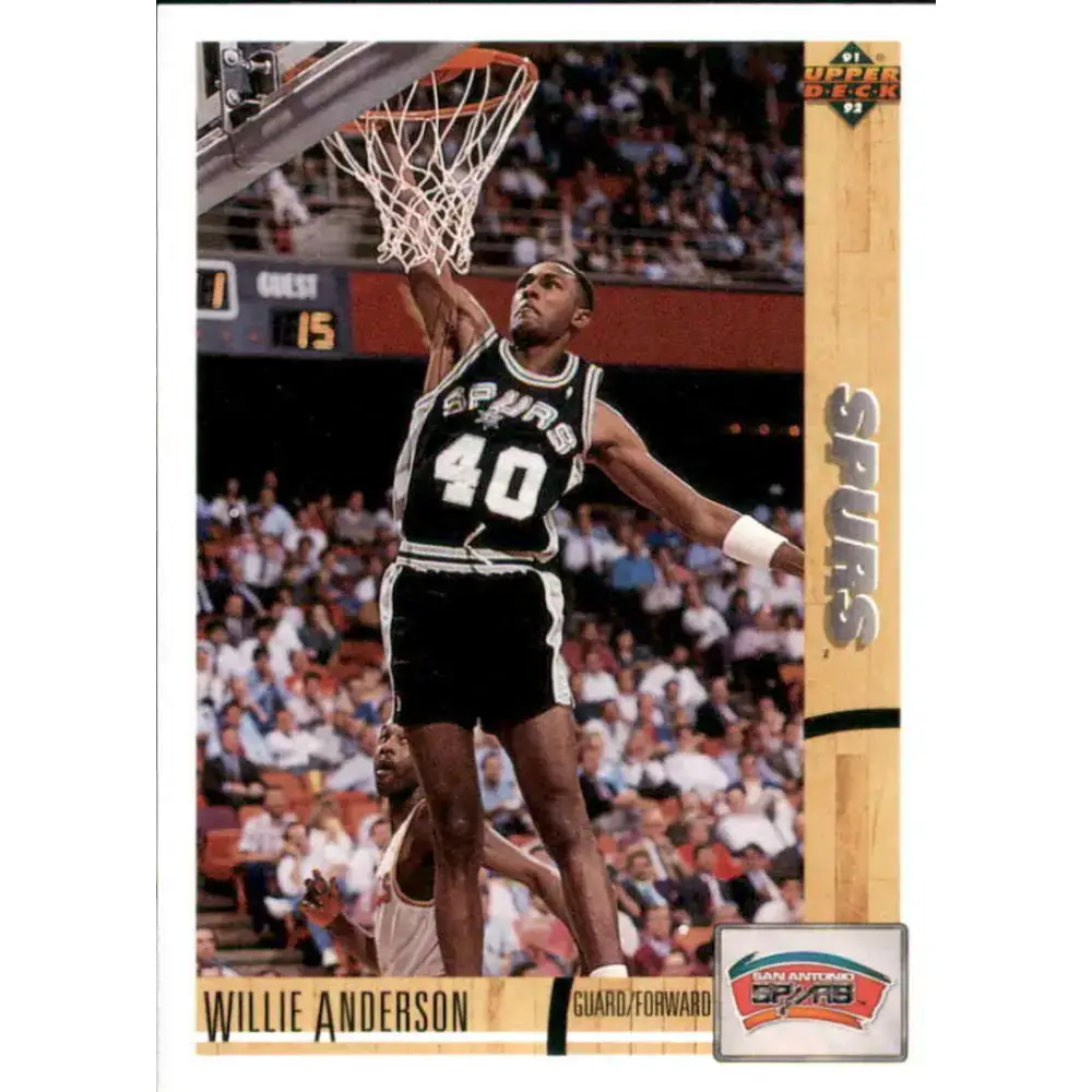 1991-92 Upper Deck #282 Willie Anderson NM-MT San Antonio Spurs Basketball Card - Basketball Card Single
