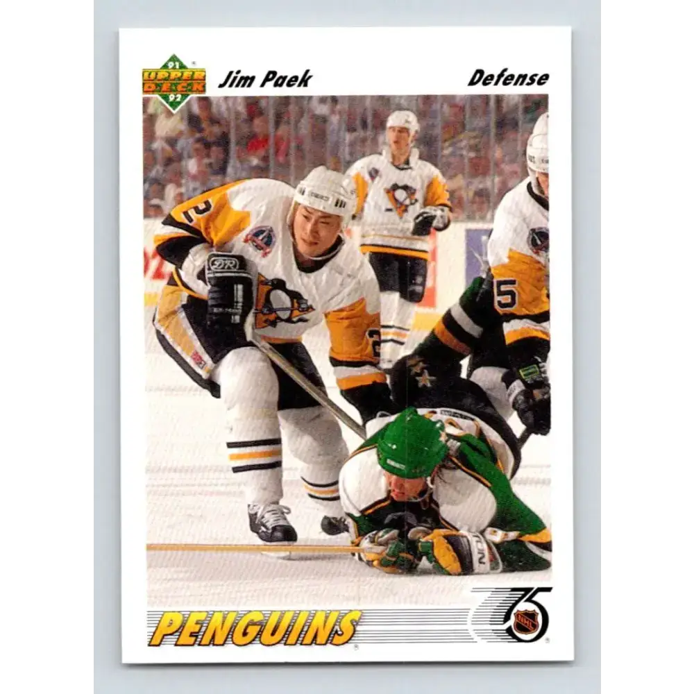 1991-92 Upper Deck #308 Jim Paek NM-MT RC Rookie Pittsburgh Penguins Hockey Card - Hockey Card Single